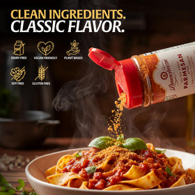 Panacheeza Parmesan spice blend grates evenly for sauces and toppings.