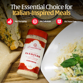 Close-up of Panacheeza parmesan texture, perfect for sprinkling on pizzas and pastas