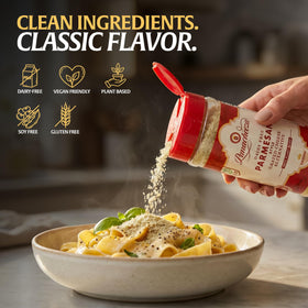 Panacheeza parmesan ingredients include cashews and nutritional yeast