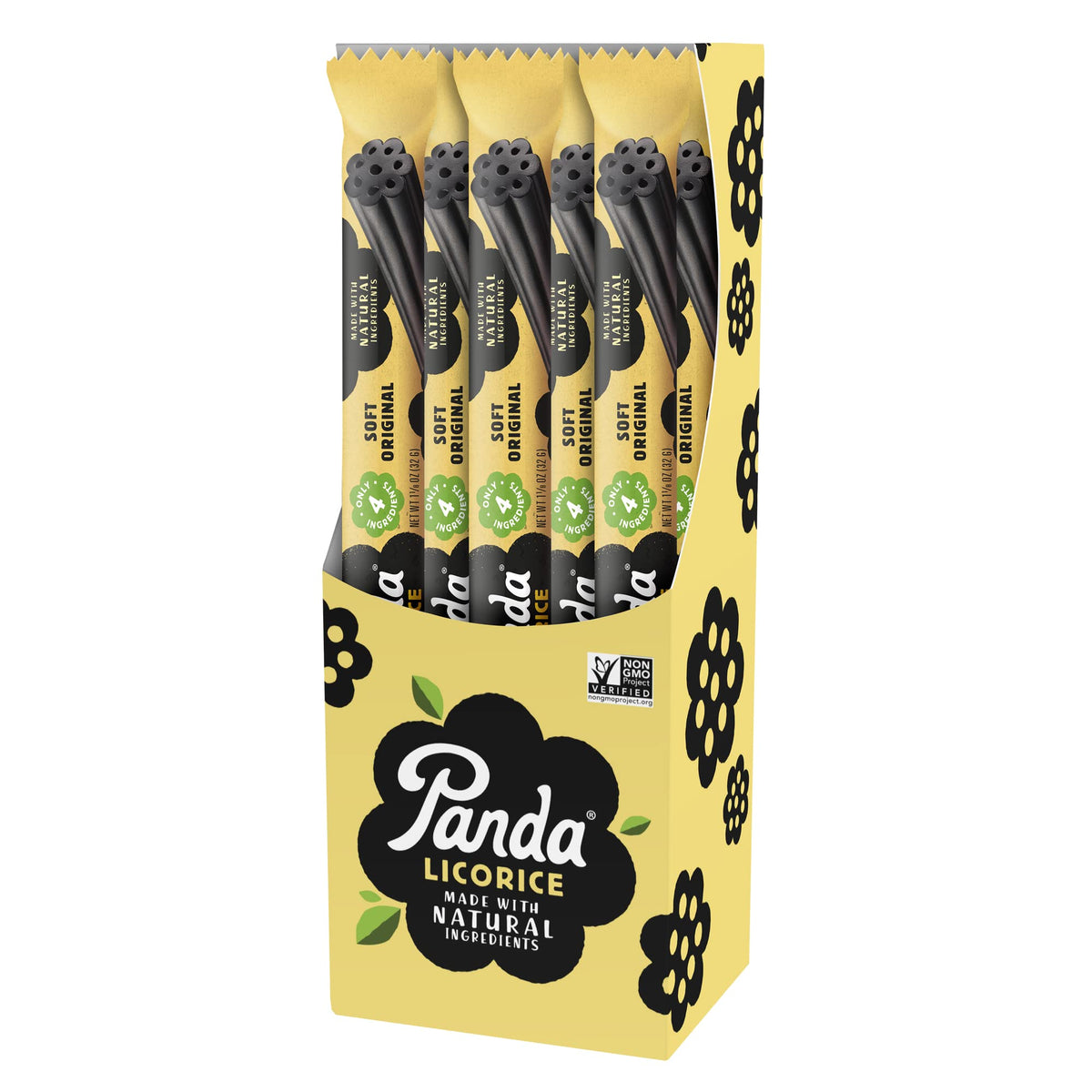 Panda natural soft original licorice bars pack, ideal for on-the-go snacking.