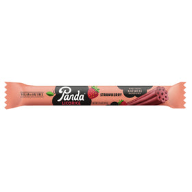 Panda licorice bar close-up reveals soft, chewy texture.