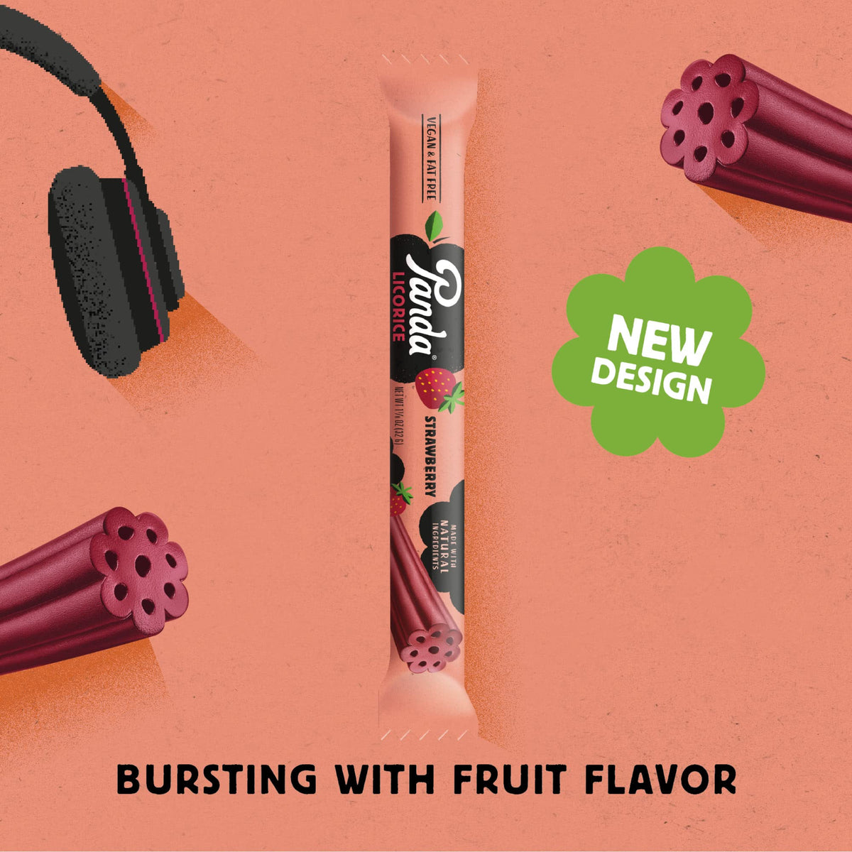 Panda Soft Strawberry Licorice on-the-go pack ideal for travel.