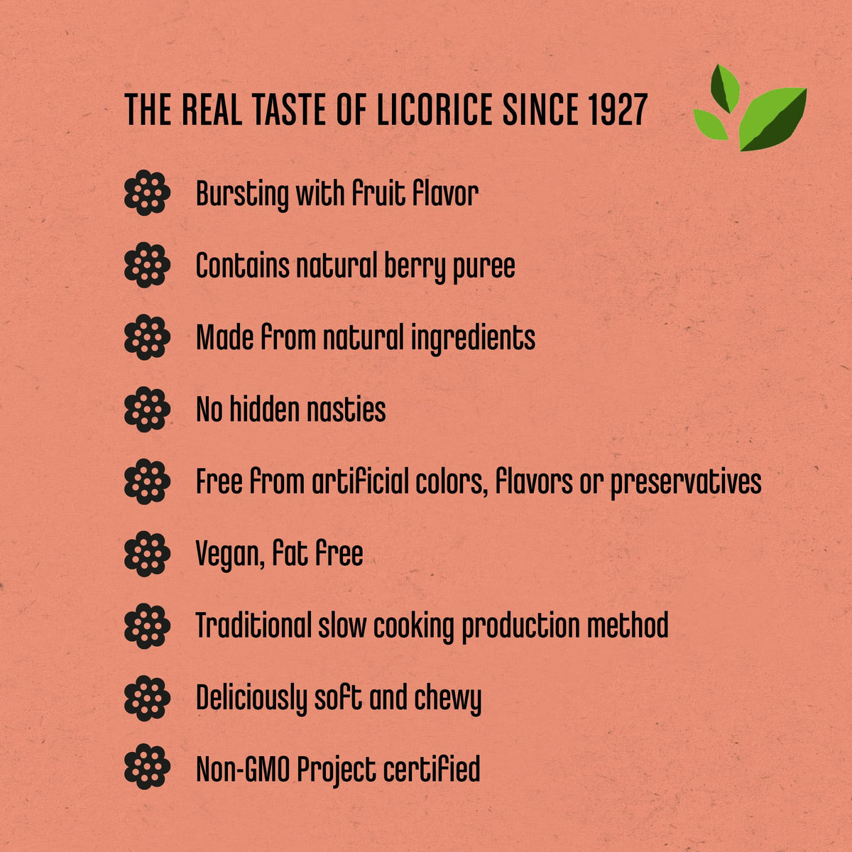 Panda licorice vegan and Non-GMO with clear ingredient details.