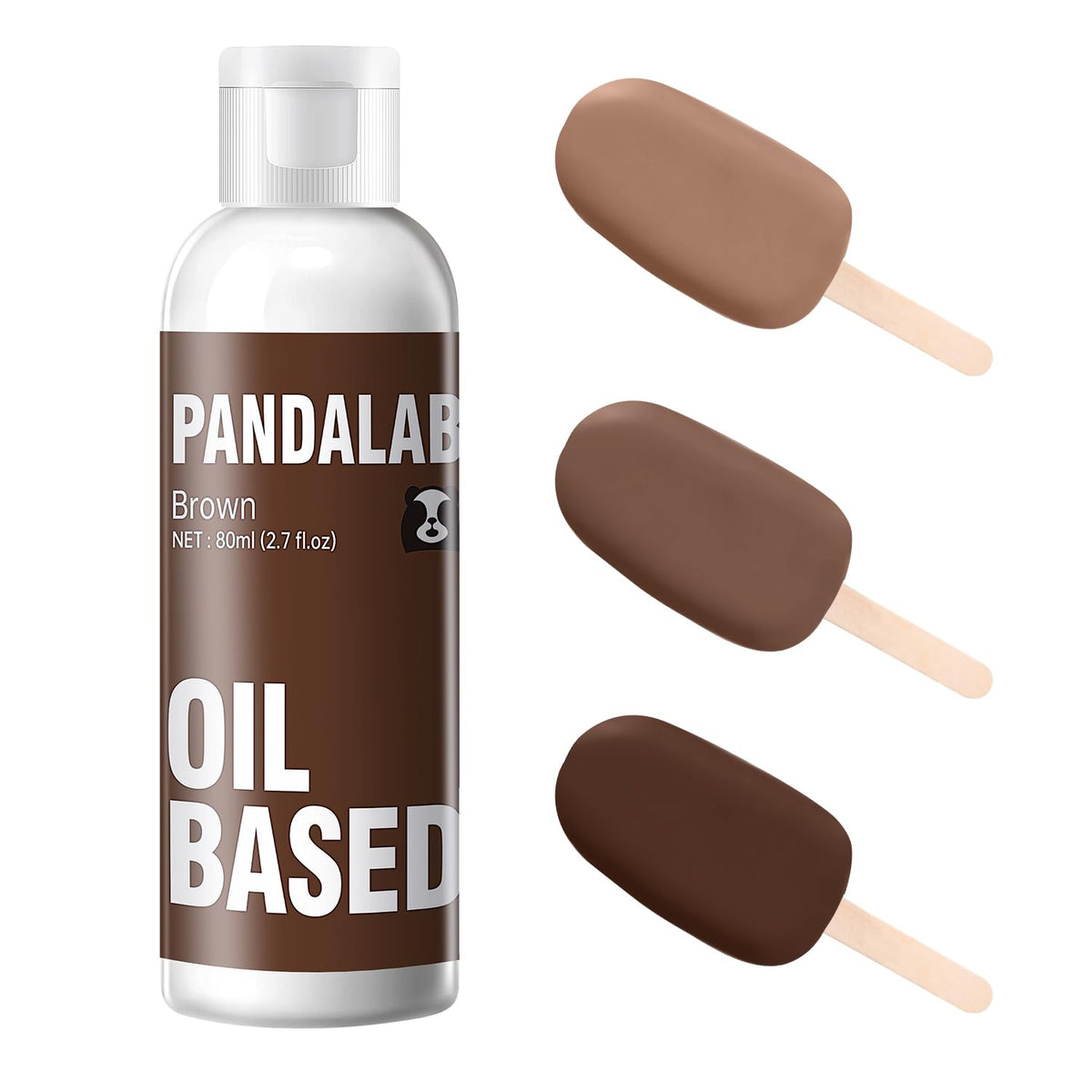 Pandalab brown oil-based coloring for chocolate adds vibrant color with smooth coating