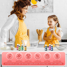 Pandalab coloring set spread showcasing color variety for cakes and cookies.