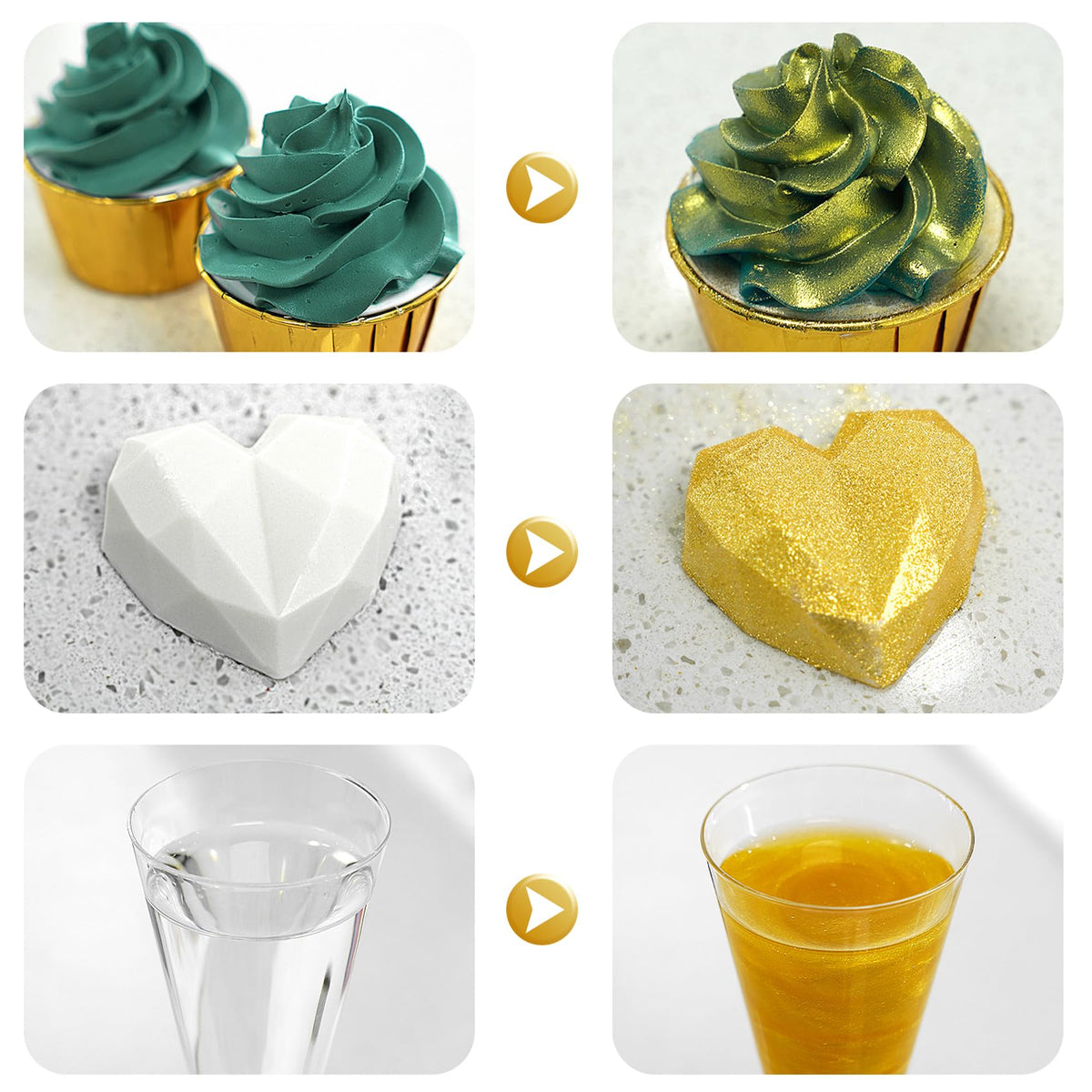 Pandalab edible glitter spray white bottle delivers subtle shine on cakes and cupcakes.