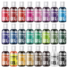 Pandalab gel color dyes in heat-stable dispensers for baking accuracy.