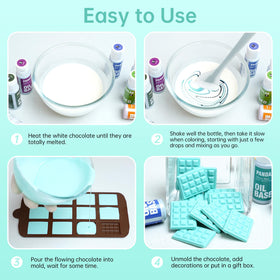 Pandalab pink oil-based coloring creates rosy accents on candies and cake toppers