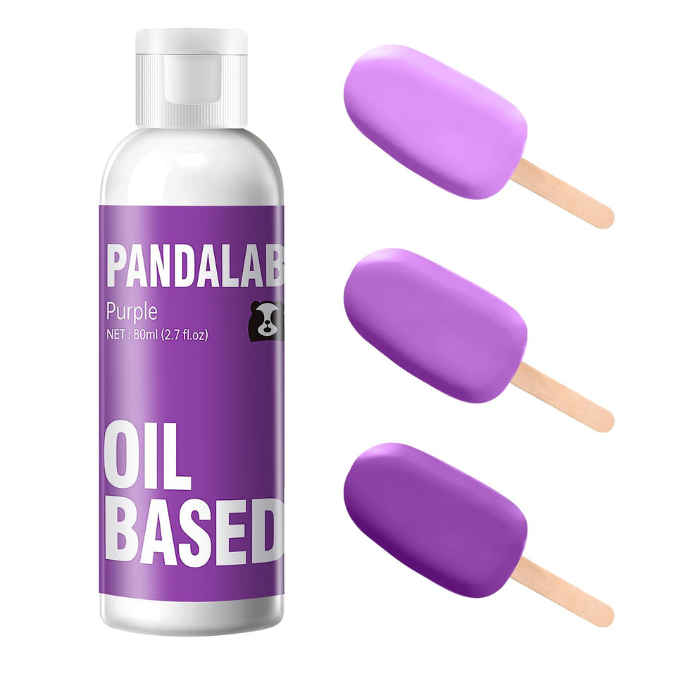 Pandalab purple oil-based dye adds vibrant chocolate color for dipping and coating.