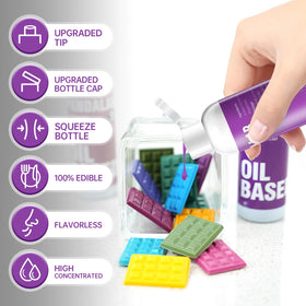 Pandalab purple oil-based dye colors strawberries and treats evenly.