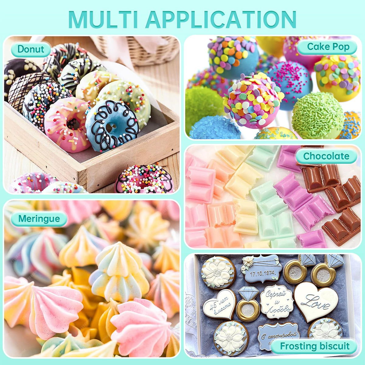 Pandalab Tiffany blue oil-based coloring adds elegant shade to chocolates and fondant designs