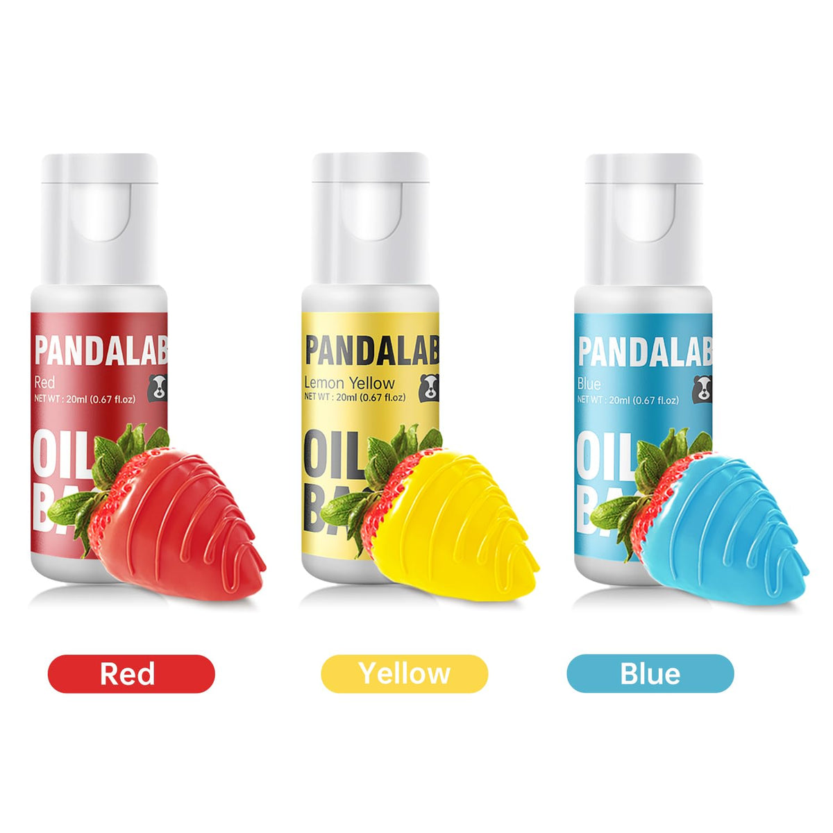 Pandalab yellow oil-based coloring for buttercream and cake pops with bright, durable color