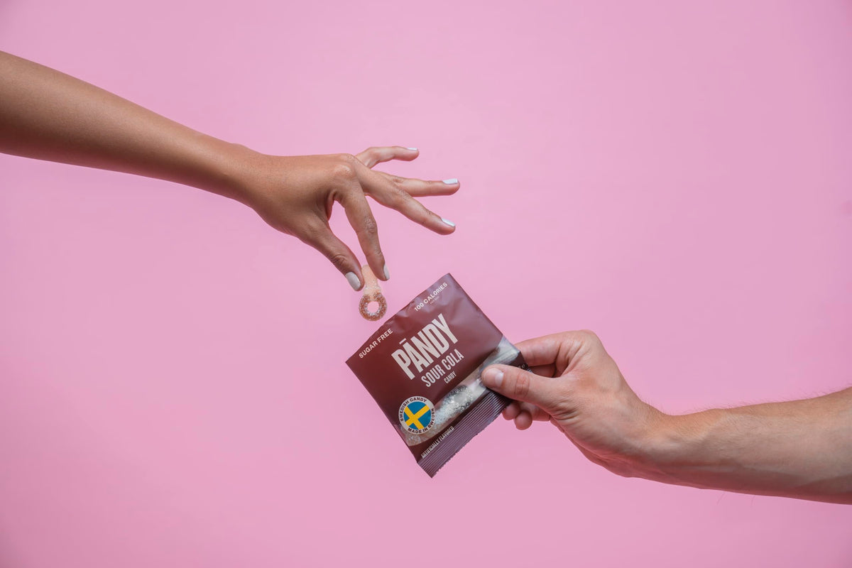 Pändy Sour Cola gummy climate-friendly bag for planet-conscious indulgence.