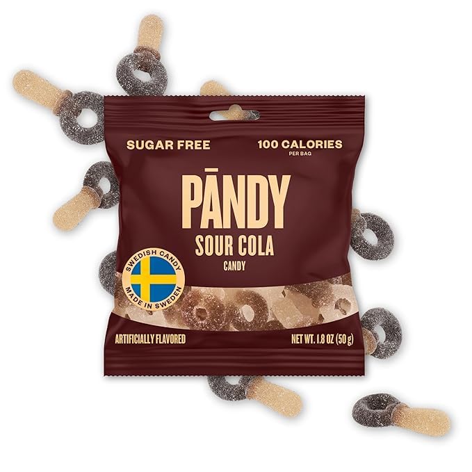 Pändy Sour Cola gummy on-the-go, ideal travel companion.