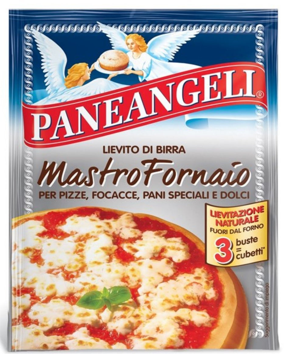 Paneangeli Mastro Fornaio yeast envelopes for pizza; ready-to-use, reliable dough.