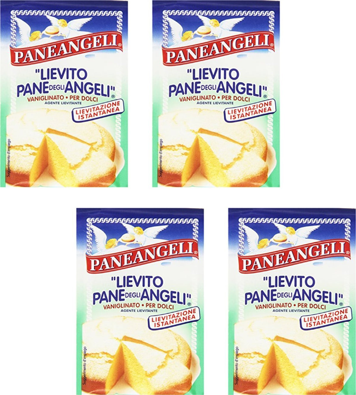 Paneangeli vanilla yeast 16g pack4 for soft, flavorful cakes.