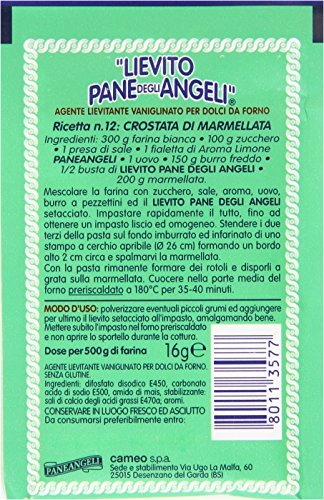 Paneangeli vanilla yeast packets ready-to-use for quick cake batches.