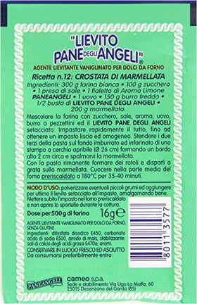 Paneangeli vanilla yeast packets ready-to-use for quick cake batches.