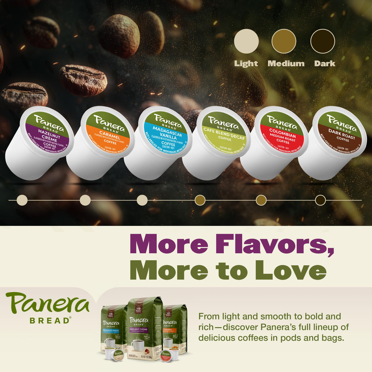 Flavor note illustration image hints at smooth hazelnut sweetness.