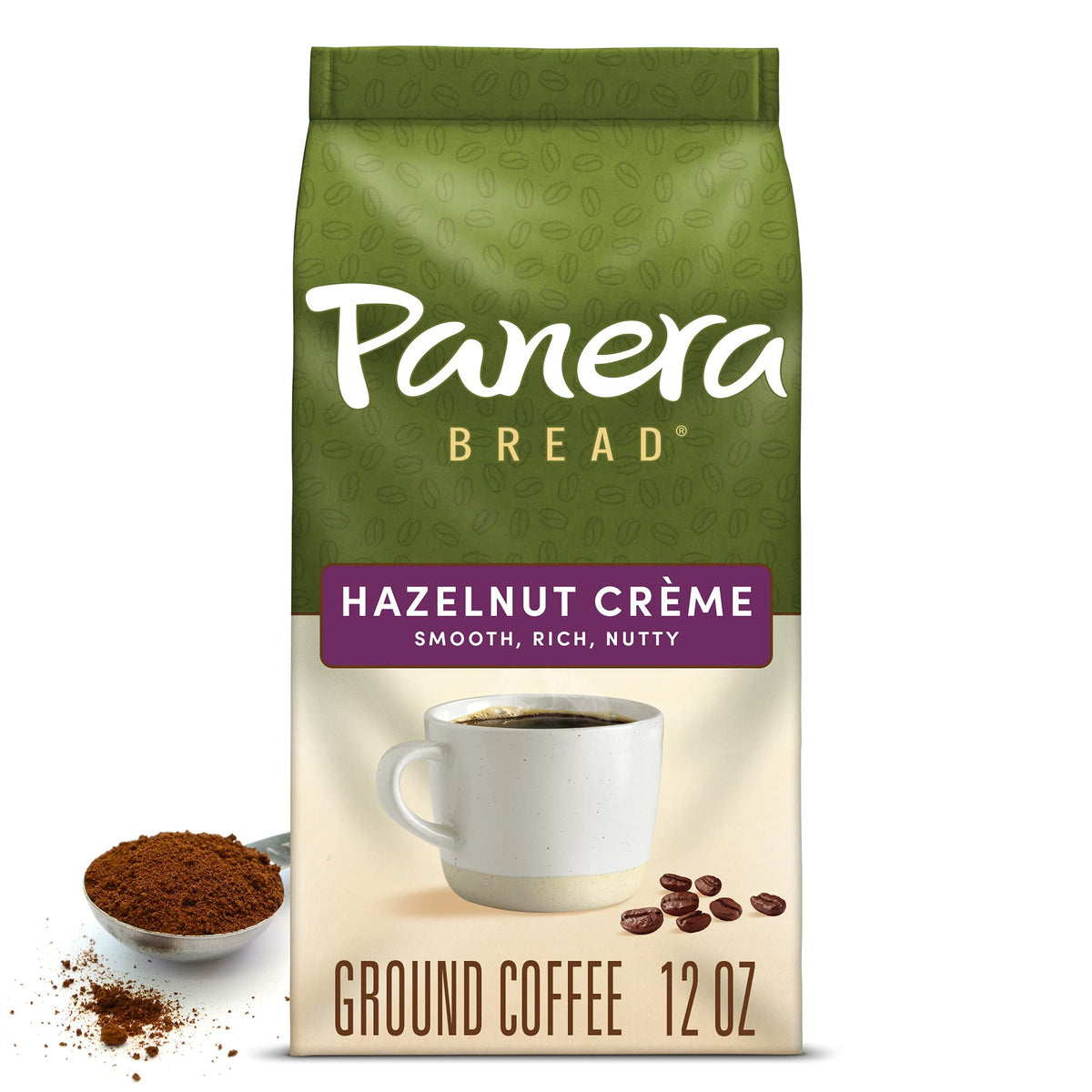 Panera Hazelnut Creme ground coffee bag for everyday mornings.