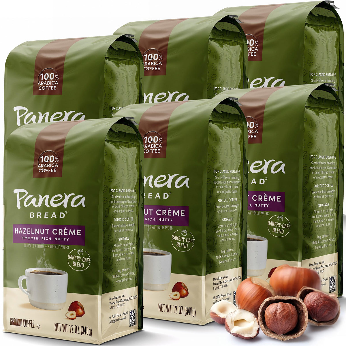 Panera Hazelnut Crème coffee packaging with premium aroma for morning ritual.