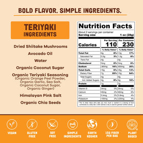 Pan's Mushroom Jerky on-the-go snack with bold teriyaki flavor for travel lunches