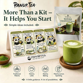 PANSIPTEATEA baking-ready matcha powder for vibrant brownies and desserts.