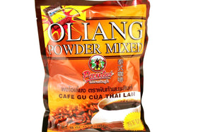 Pantai Norasingh Oliang powder can closeup—instant Thai coffee base for quick brews.