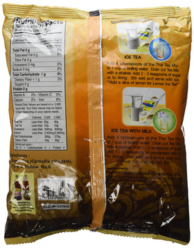 Pantai Norasingh Thai Tea Mix bag ready to brew for rich Thai iced tea over ice.