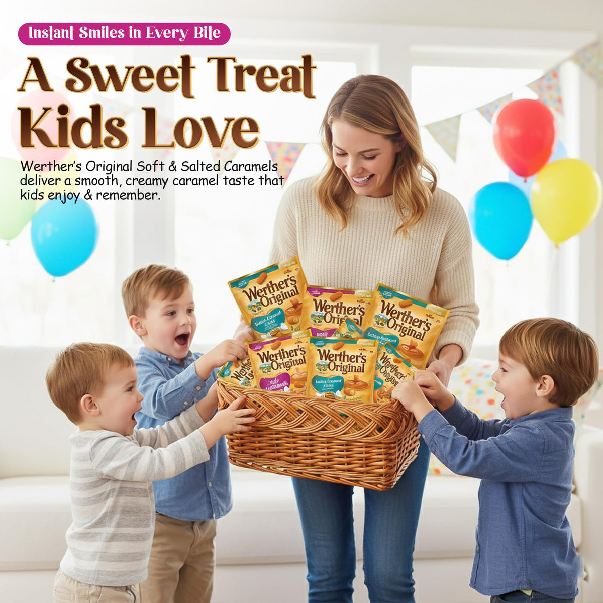 Classic Werther's assortment for pantry snacks and quick dessert bites.