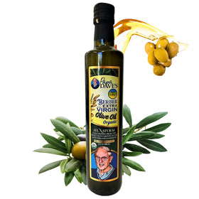 Close-up of premium Chetoui olives from Papa Dave's line.