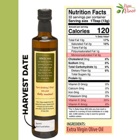 Pouring Papa Vince EVOO adds a subtle peppery finish to salads.