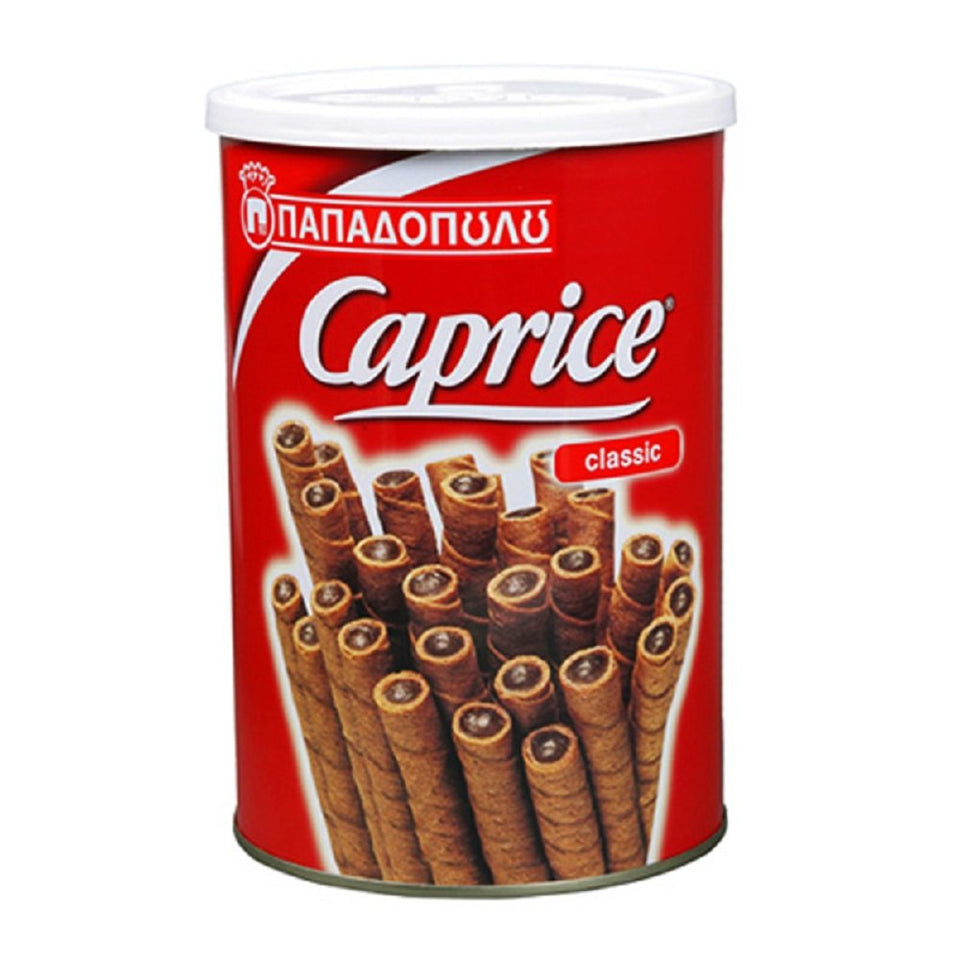 Papadopoulos Caprice wafers with hazelnuts, perfect with coffee or dessert.