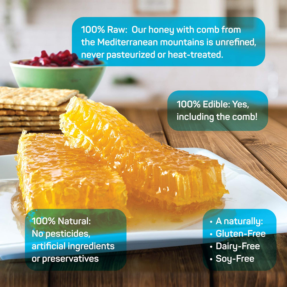 Papa Palermo Honeycomb cheese-board pairing: creamy contrast and natural sweetness for a refined retreat.