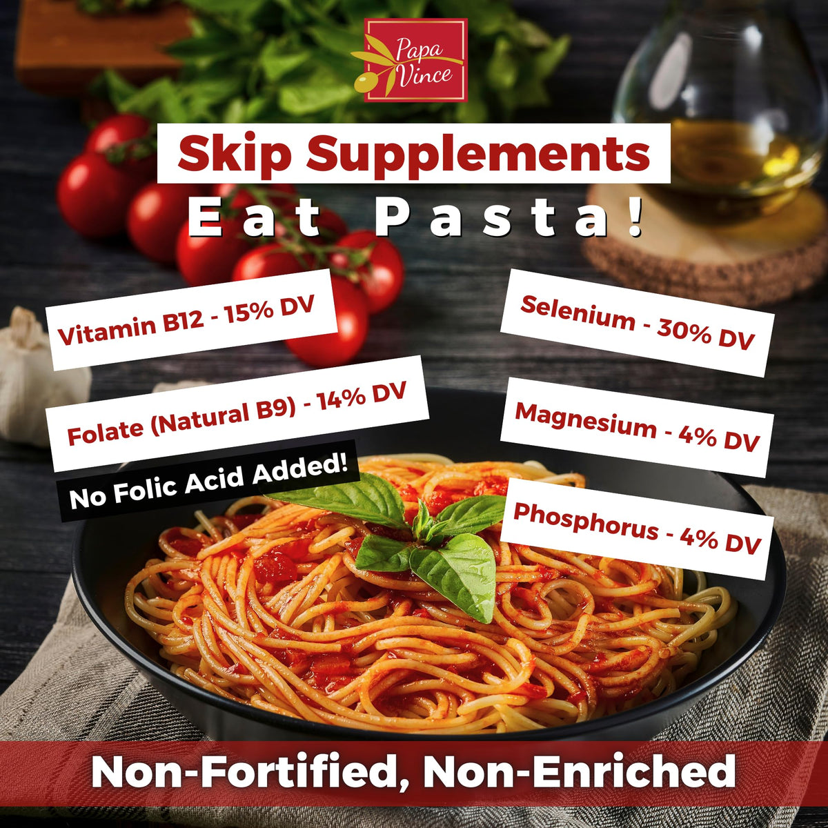 Papa Vince Spaghetti bronze die-cut surface helps sauces cling beautifully.