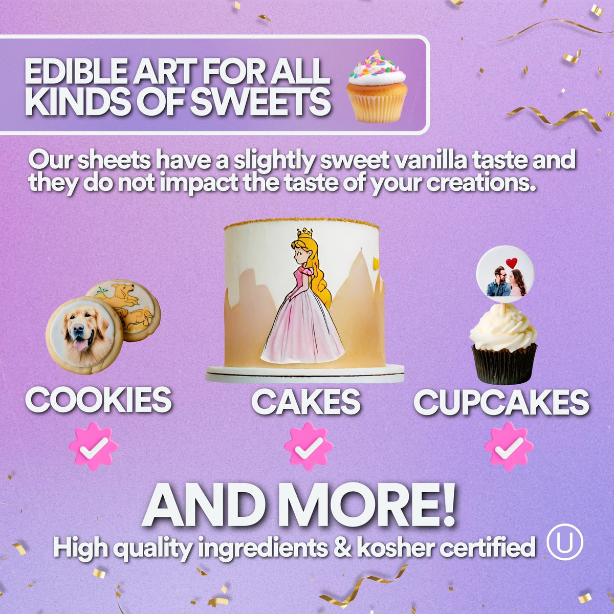 paper2eat Edible sheets printer-ready for crisp, photo-quality toppers