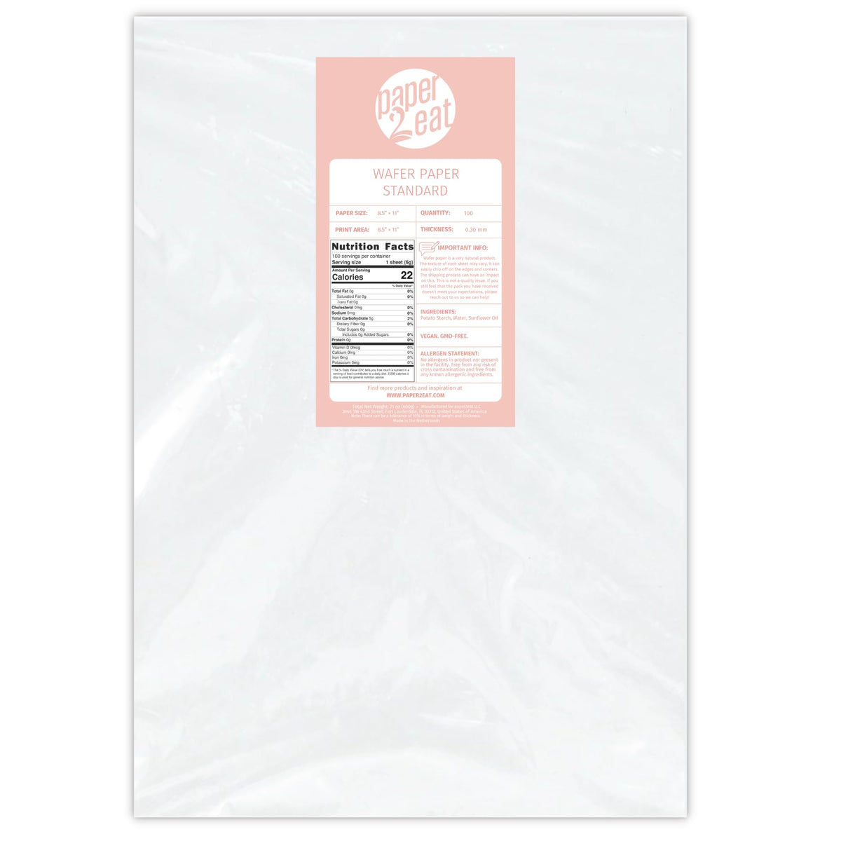 paper2eat edible wafer paper sheets 8.5x11 inches for cake decorations.