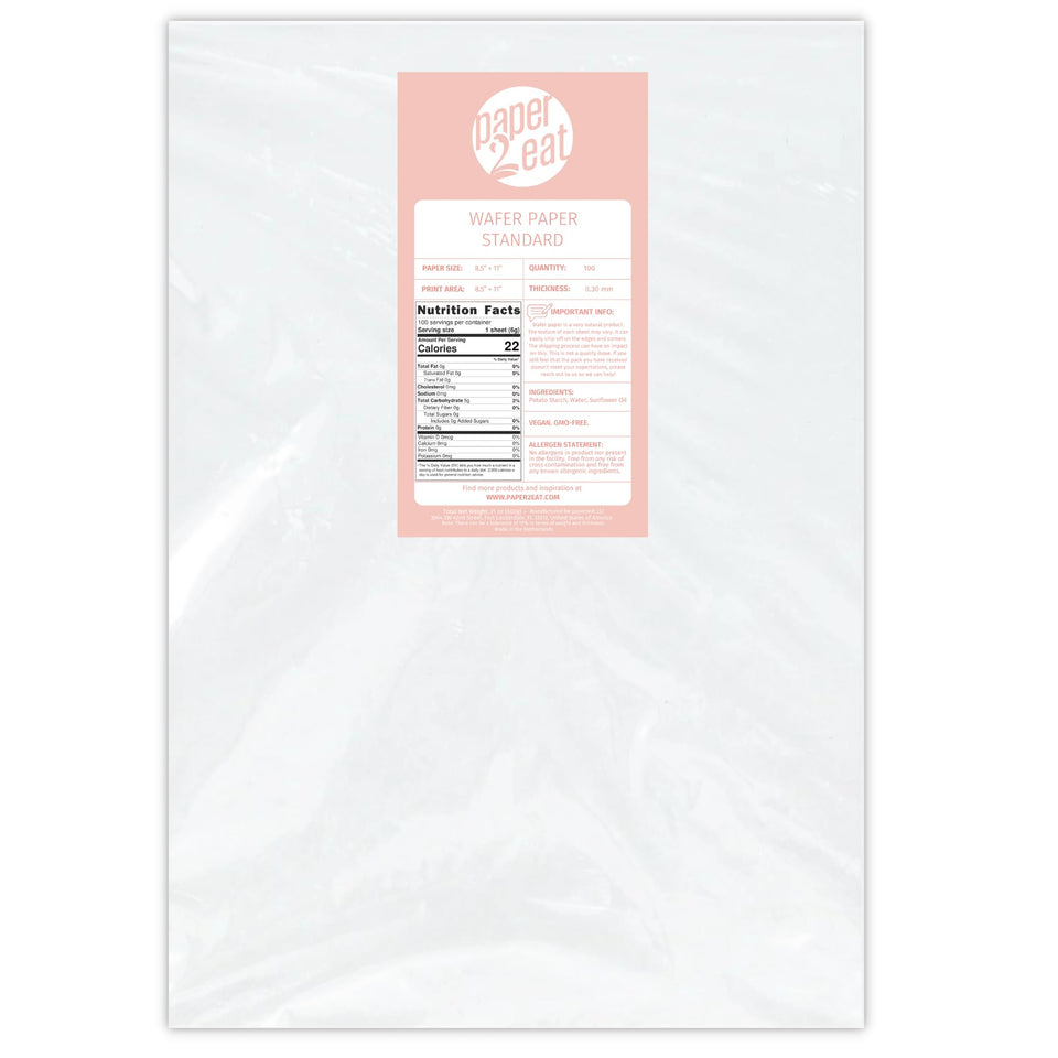 paper2eat edible wafer paper sheets 8.5x11 inches for cake decorations.