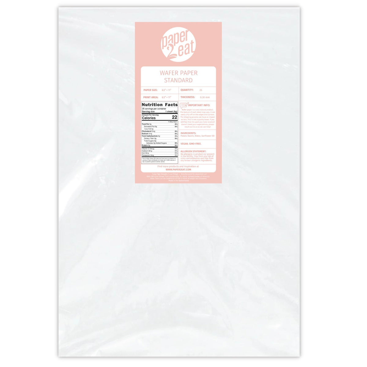 paper2eat edible wafer paper sheets 0.30mm for cake and cookie decoration.