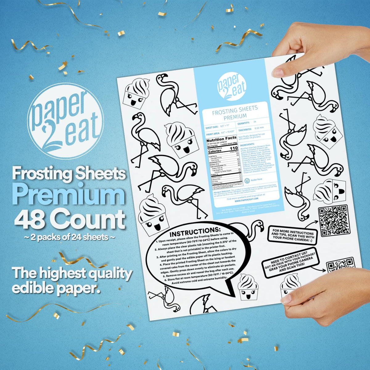 paper2eat frosting sheets closed pack ready for edible printing.