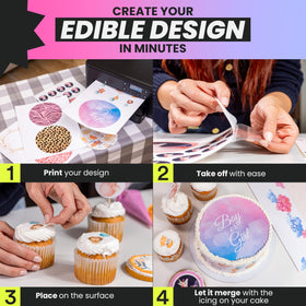 Cake decorated with Paper2eat frosting sheet toppers