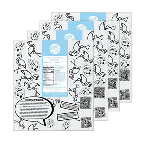 paper2eat frosting sheets in white icing paper, ideal for crisp edible designs on cakes.