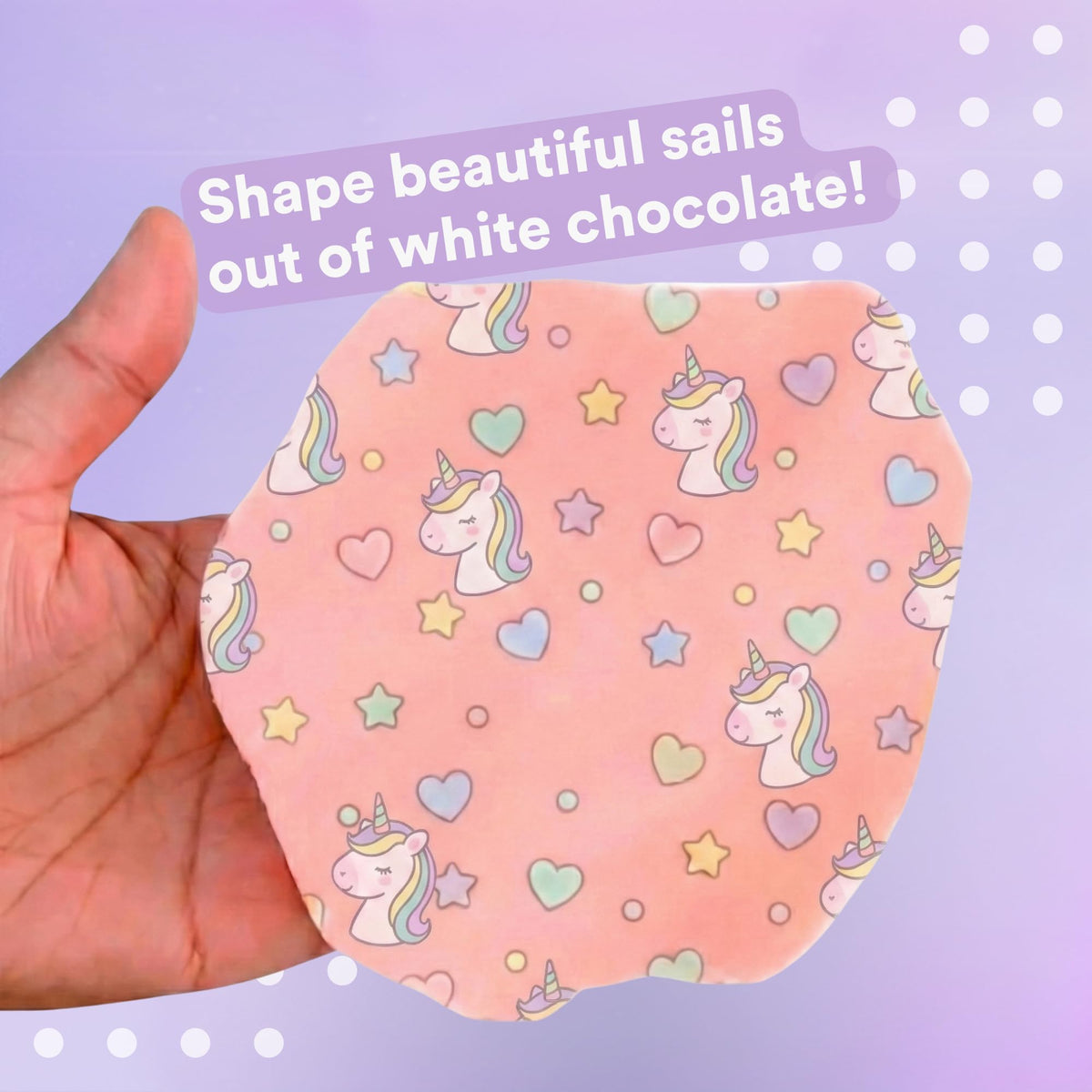 paper2eat Miracle Transfer Sheets white chocolate transfer for customized treats.