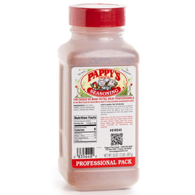 Pappy's Choice Original bottle close-up, bold versatile seasoning for steaks and grills.