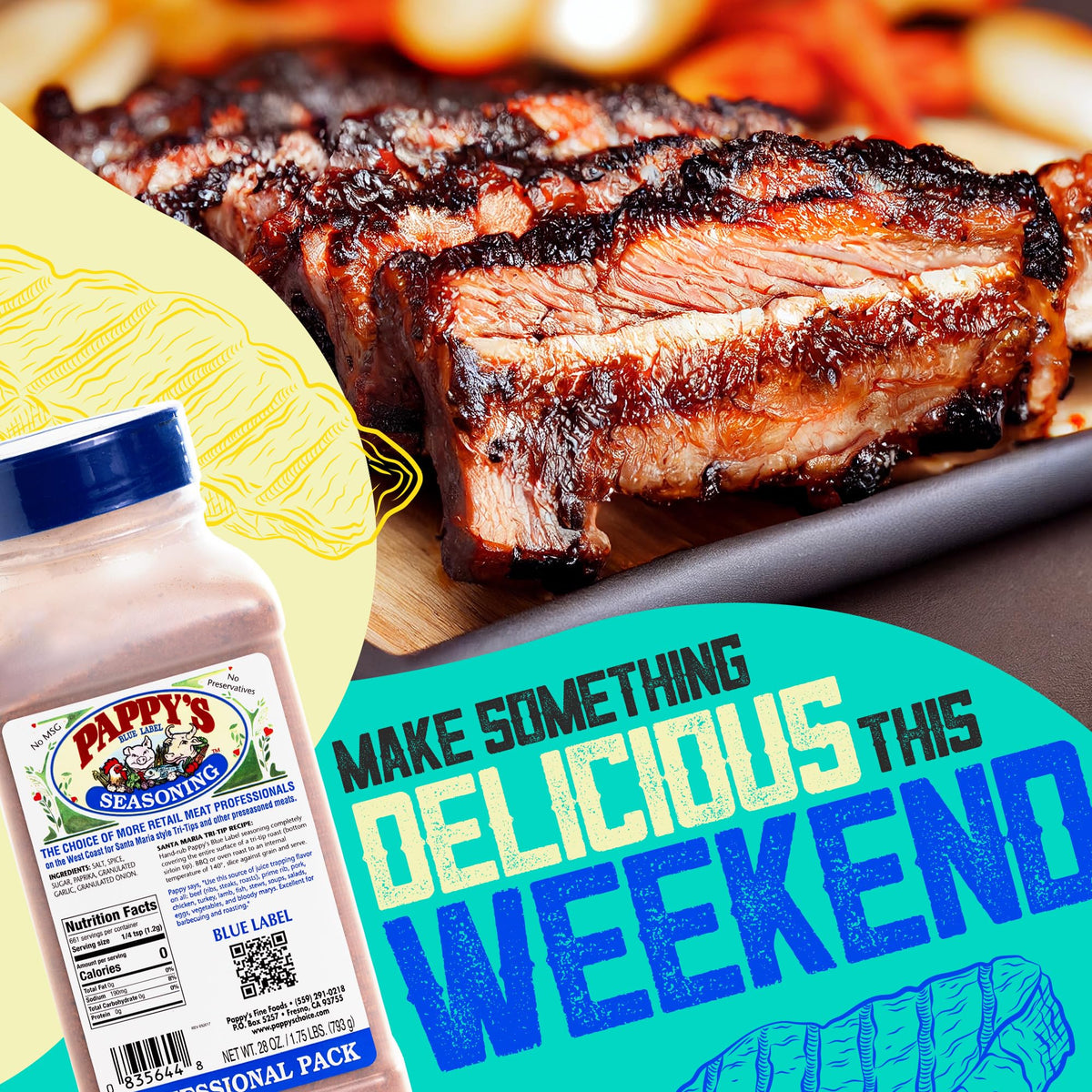 Seasoned fajitas with Pappy's Choice Seasonings for bold aroma.