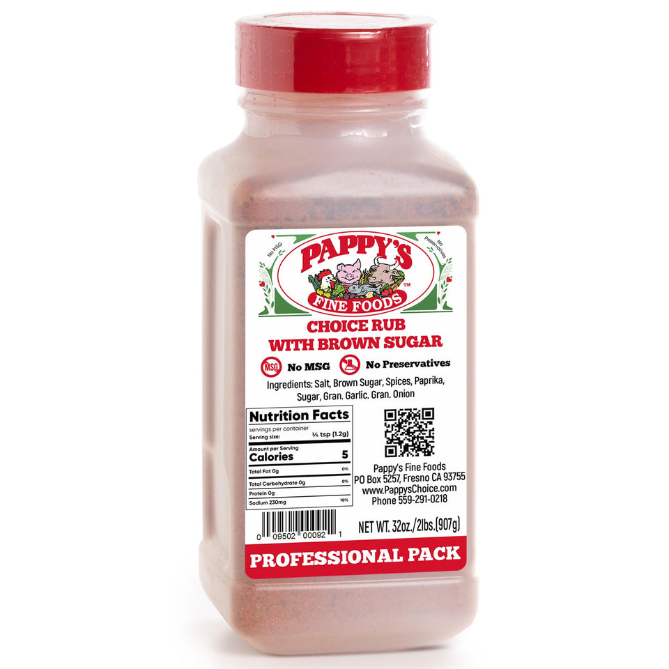 Pappy's Choice Rub with Brown Sugar bottle perfect for grilling flavorful meals