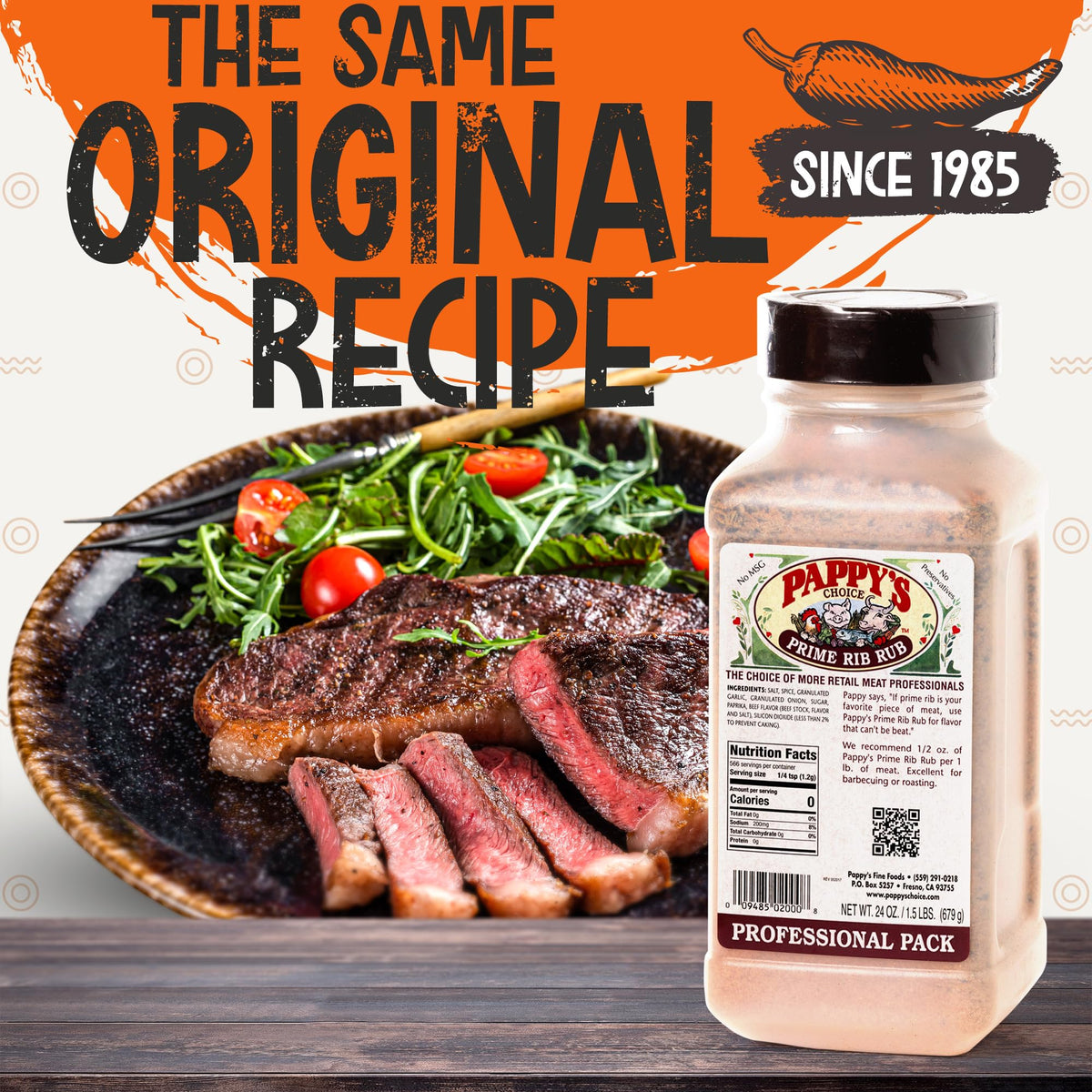 Pappy's Prime Rib Rub seasoning pour for easy even application