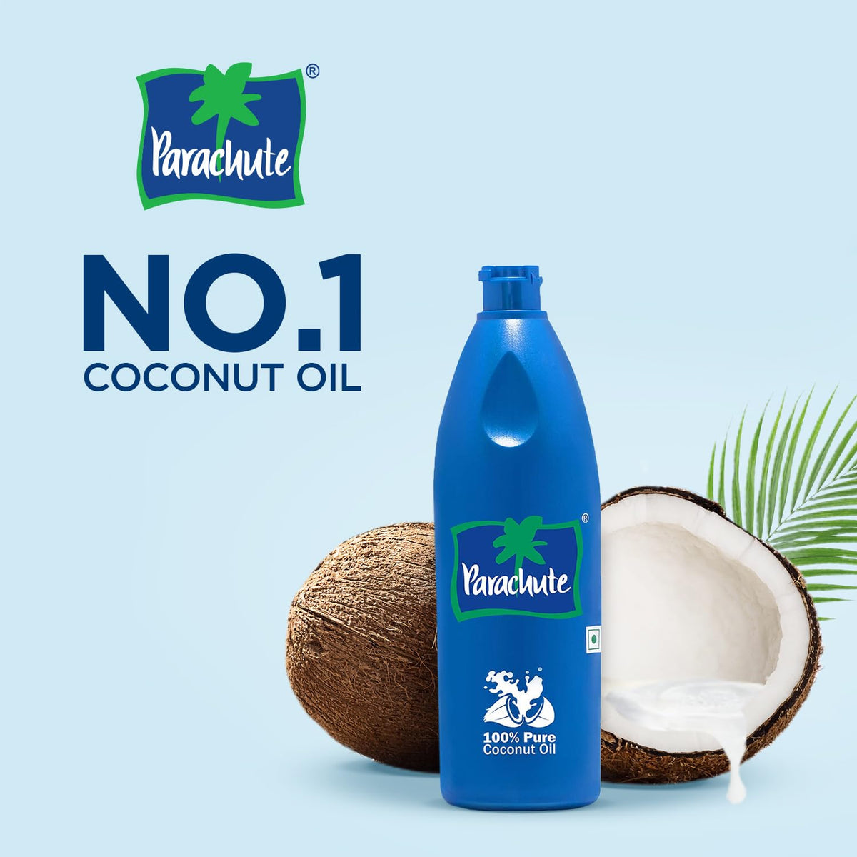 Parachute Coconut Oil fresh coconuts from trusted farms highlight natural sourcing.