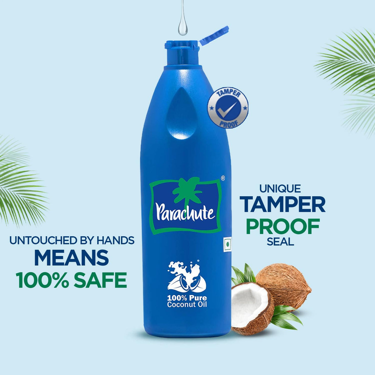 Parachute fresh coconuts from select farms contribute to quality.