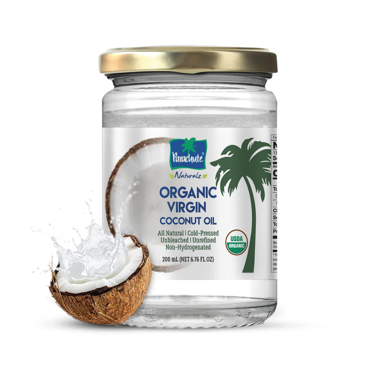 Parachute Naturalz coconut oil applied to skin for a nourished feel.